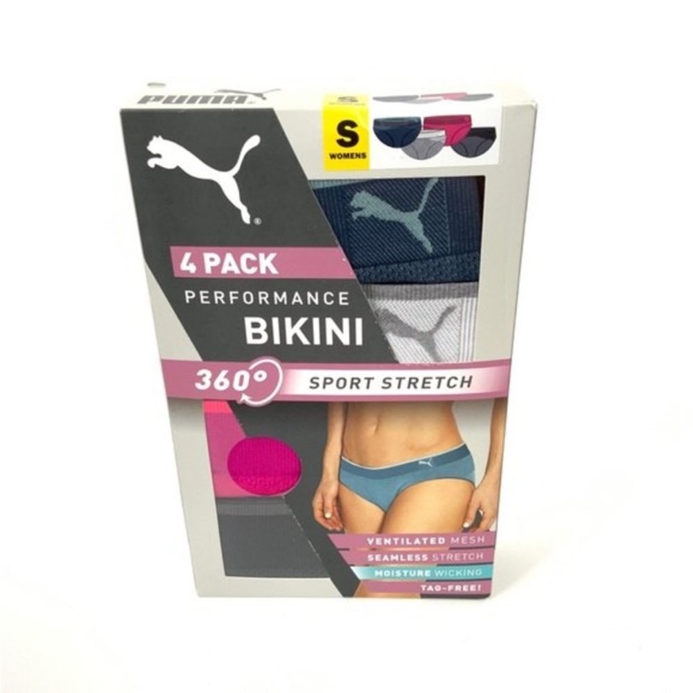 New in the box Puma 4 Pack Performance Bikini Underwear Size Small